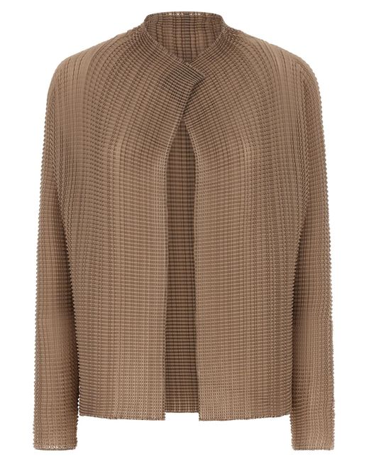 Issey Miyake Brown Wooly Pleats-66 Sweaters And Cardigans
