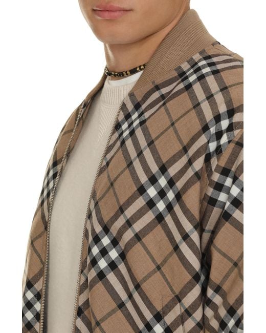 Burberry Natural Wool Bomber-Style Jacket Bomber for men