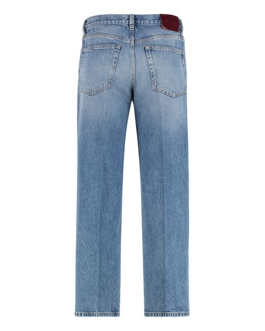 Gucci Blue 5-Pocket Straight-Leg Jeans Cotton