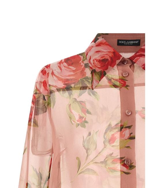 Dolce & Gabbana Pink Silk Blouse