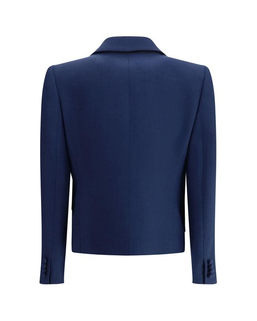 【VIP価格】VALENTINO Single-breasted Blazer with bow Valentino Single-Breasted Blazer With Bow in Blue | Lyst