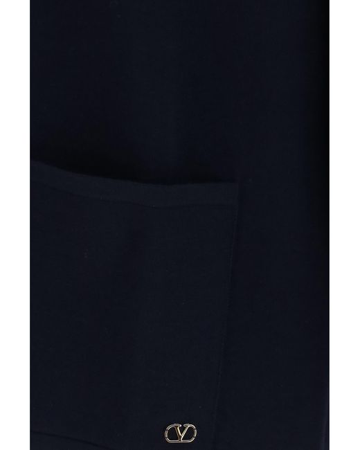 Valentino Blue Wool Cardigan With Vlogo Merino Ovis Aries for men