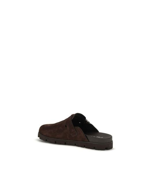 Prada Brown Calf Leather Bos Taurus Mules for men