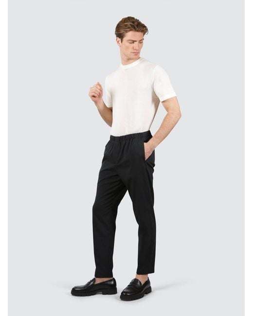 Cruna Black Linen Blend Trousers for men