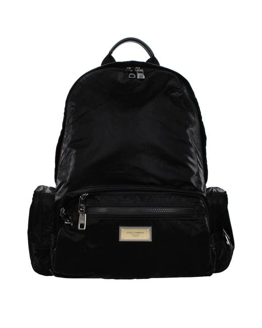 Dolce & Gabbana Black Nylon Backpack for men