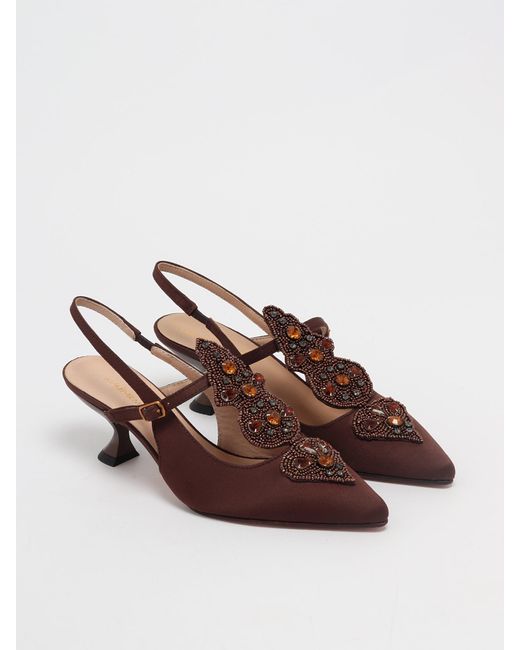 Maliparmi Brown Fabric Pump