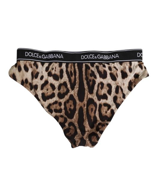 Dolce & Gabbana Black Leopard Nylon High Waist Panty Underwear 20+Pa Clothing