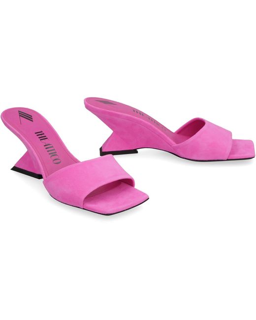 The Attico Pink Cheope Suede Mules