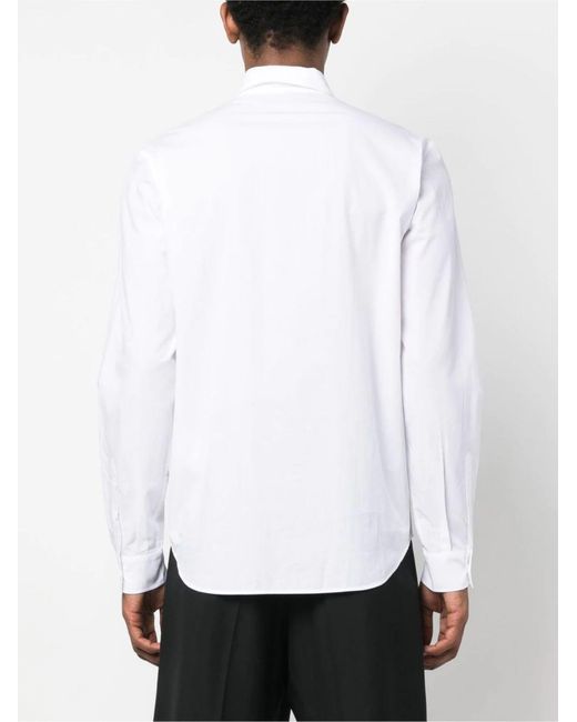 Just Cavalli White Logo-print Long-sleeve Shirt for men