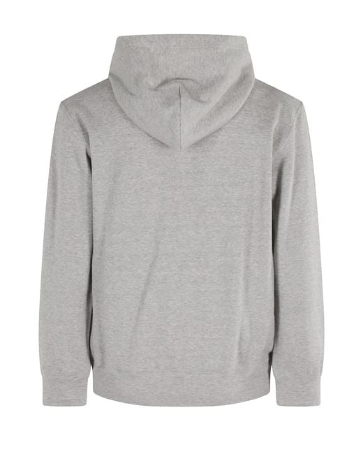 COMME DES GARÇONS PLAY Gray Sweatshirt Double Emblem for men
