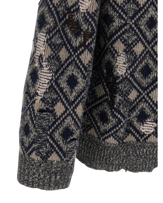 Wales Bonner Gray 'Sibling' Cardigan for men