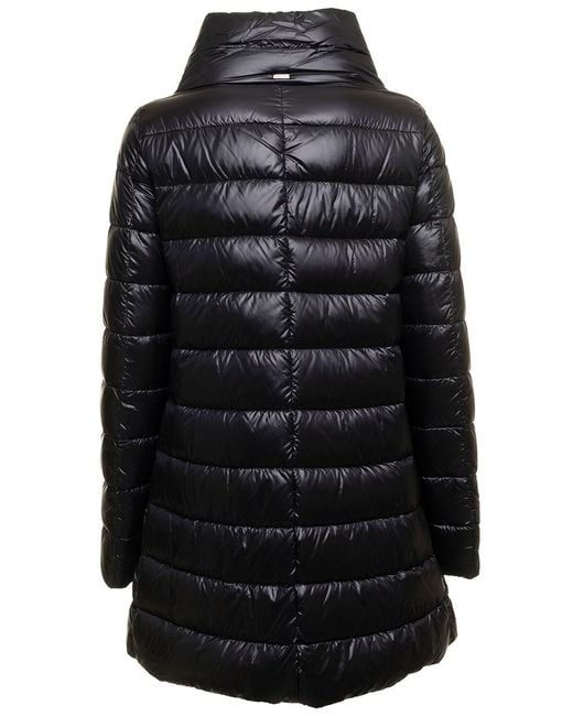 Herno Black Down Jacket Amelia Tech Fabric Polyamide Puffer