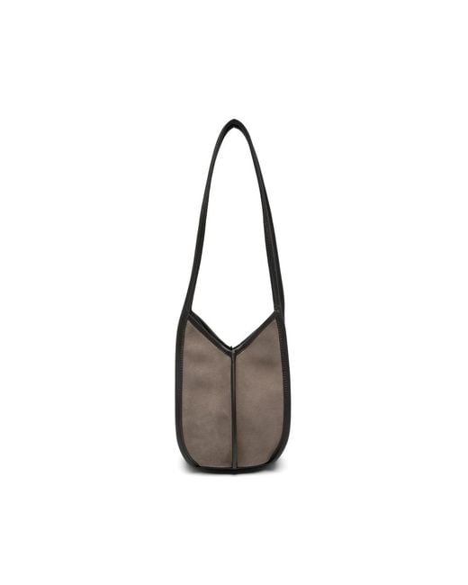 Hereu Gray Tote Bag Suede Calf