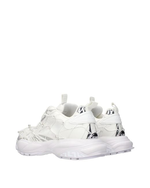 Versace White Fabric Sneakers