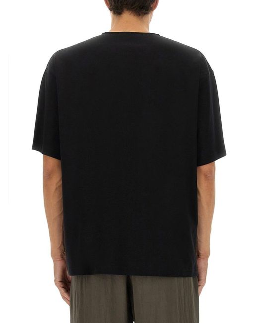 Lemaire Black Relaxed Fit T-Shirt Cotton T-Shirts for men