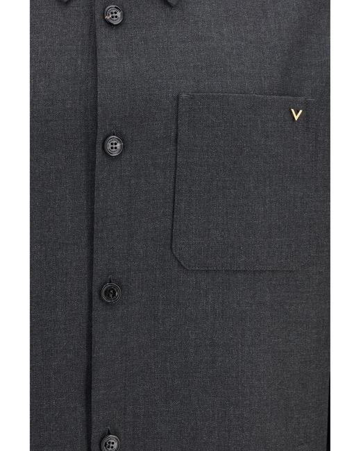 Valentino Gray Vlogo Wool Blend Jacket for men