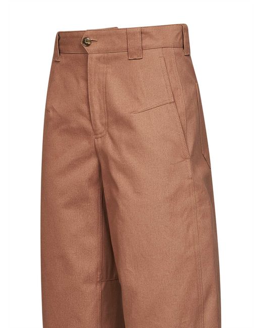 Chloé White Blushy Cotton Canvas Barrel Trousers