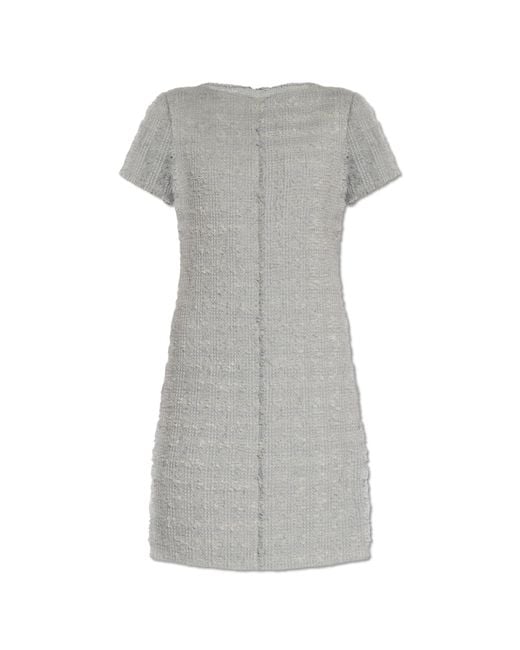 Gucci Gray Tweed Dress With Belt
