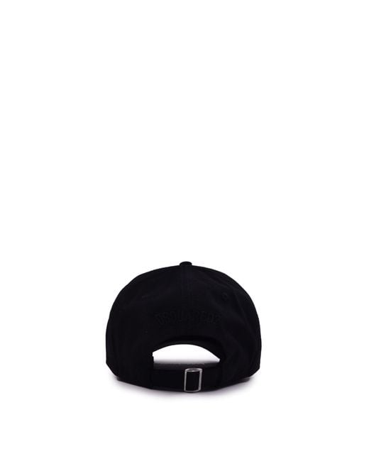 DSquared² Black Icon Sequin-embellished Cap for men