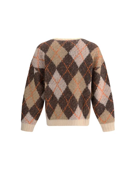 Emporio Armani Brown Rhombus Sweater for men
