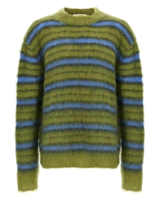 Marni Green Brushed Mohair Sweater for men