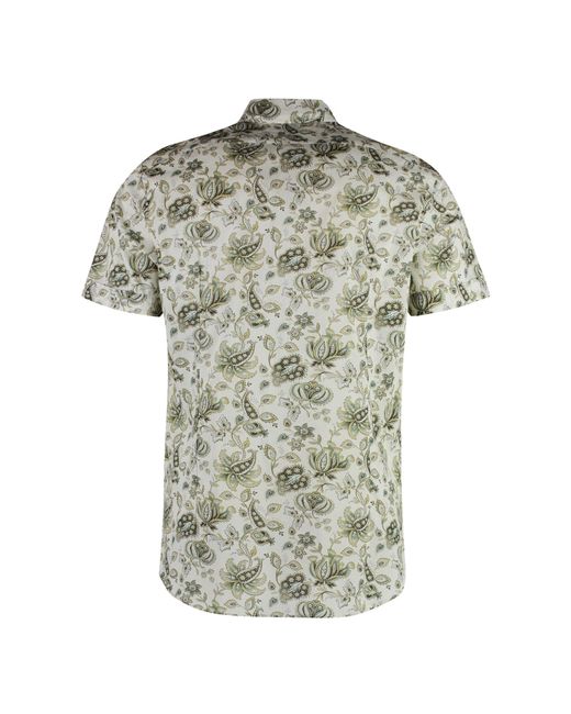 Etro Green Printed Cotton Shirt for men