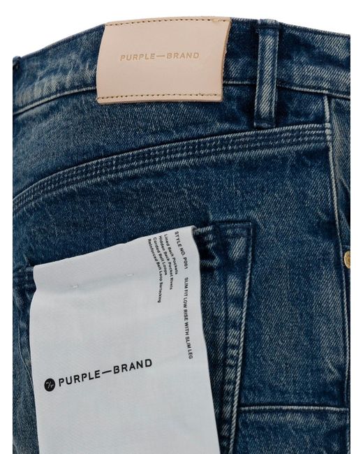 Purple Brand Blue Skinny Jeans With Rips for men