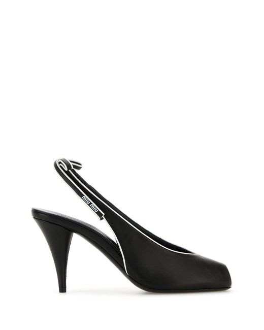 Miu Miu Black Nappa Leather Sandals