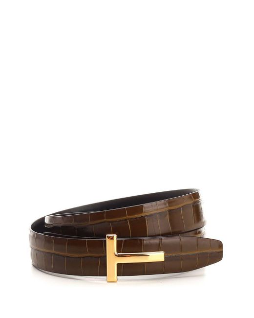 Tom Ford Brown T Belt for men