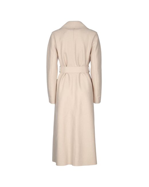 Harris Wharf London Natural Long Maxi Coat Pressed Wool