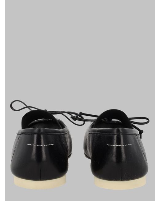 MM6 by Maison Margiela Black Ballet Flats Numeric Leather
