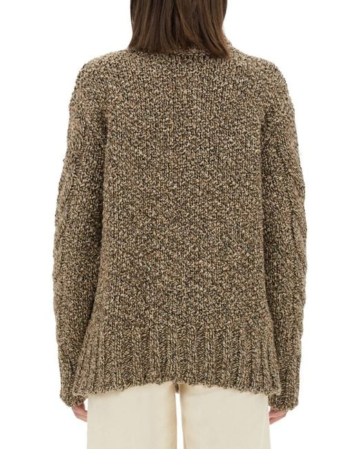 Kiton Green Wool Jersey Camel Jumpers