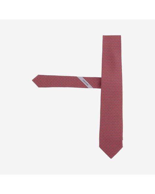Ferragamo Red Silk Tie Ties & Bow for men
