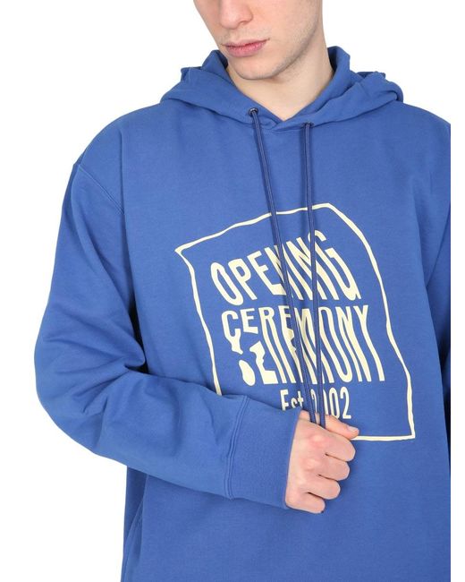 Opening Ceremony Blue Sweatshirt With Logo Box for men