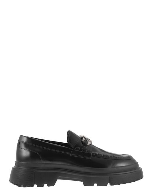 Hogan Black H629 Leather Loafer for men