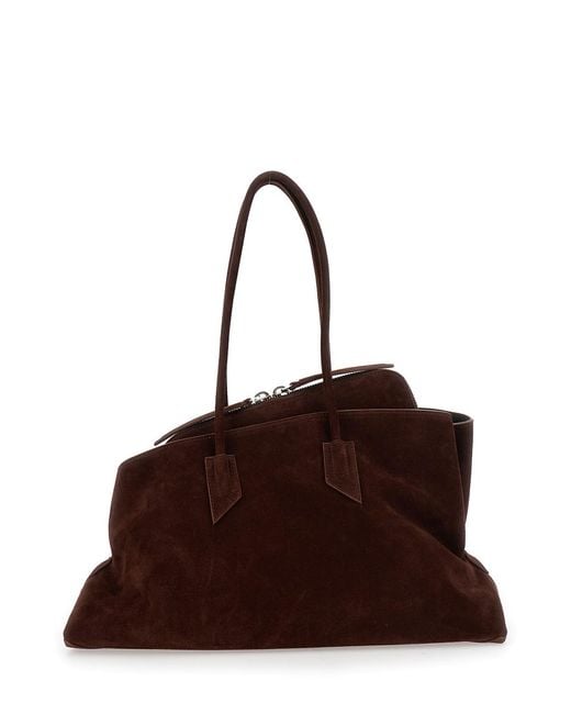 The Attico Brown Shoulder Bag La Passeggiata Suede