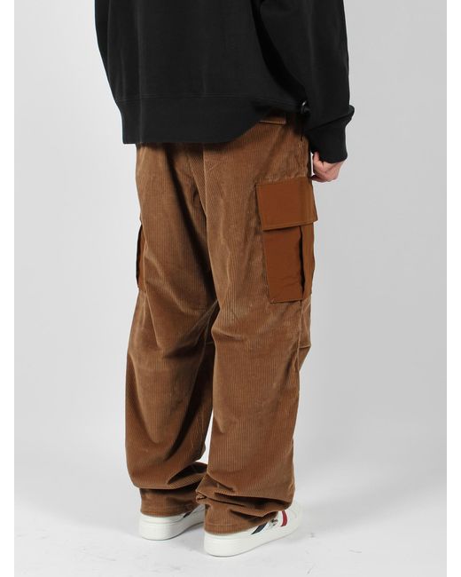Moncler Brown Corduroy Cargo Trousers for men