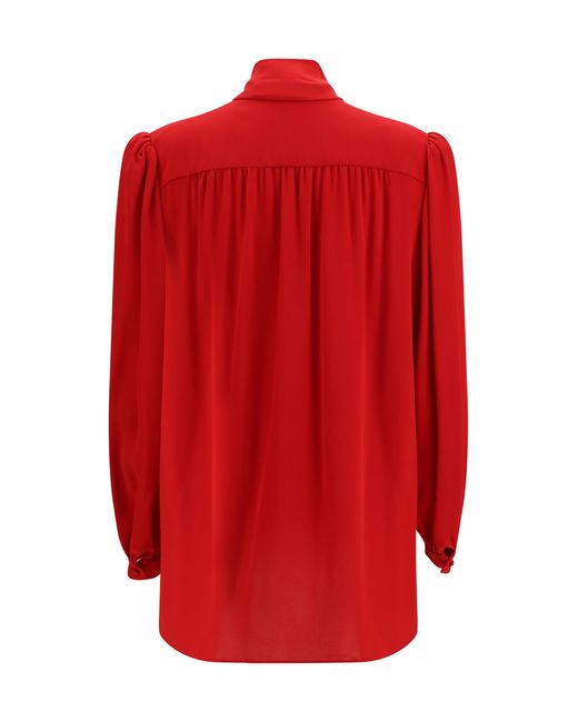 Valentino Red Silk Georgette Blouse Shirt