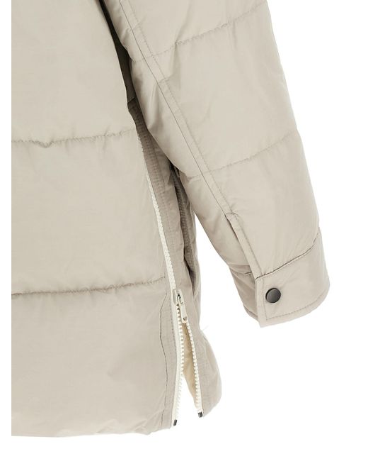 Brunello Cucinelli Gray Knitted Neck Down Jacket Puffer Jackets