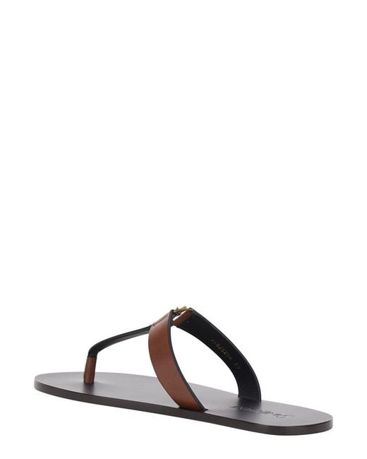Saint Laurent Brown Sandals Babylone Leather Calf