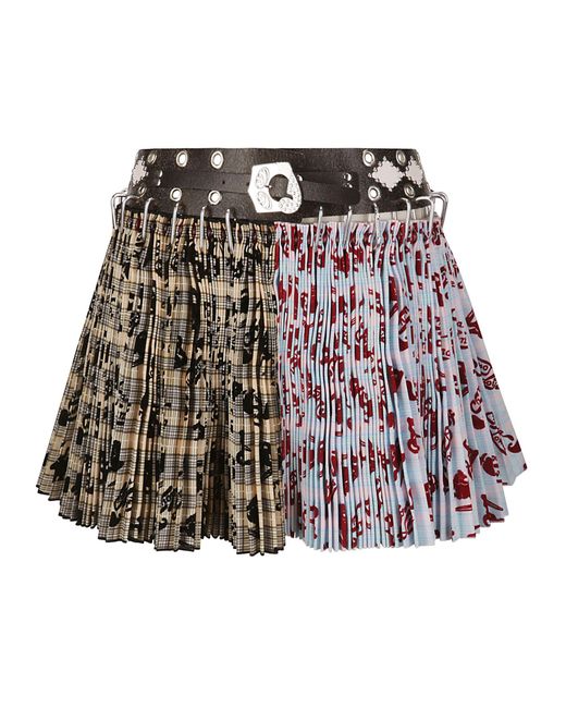 Chopova Lowena Brown Mini Carabiner Skirt