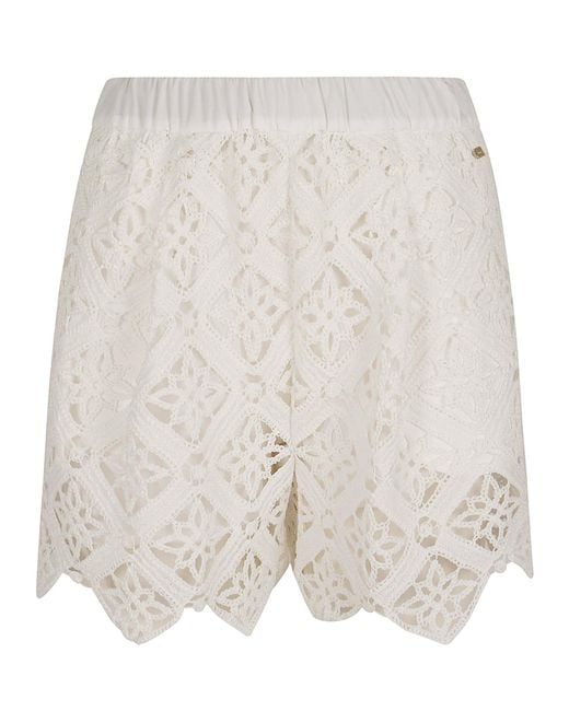 Herno White Regular Fit Trousers For