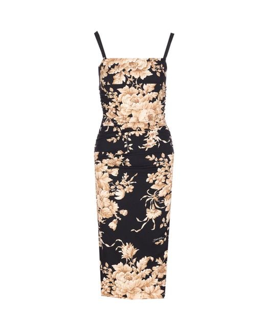 Dolce & Gabbana White Roses Print Dress