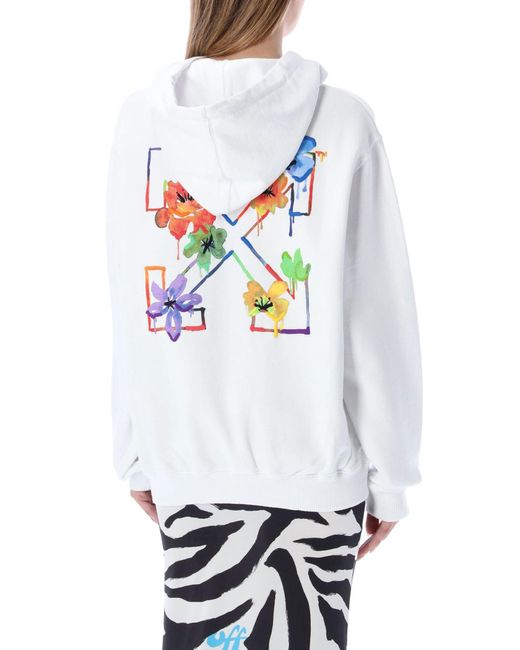 Off White c o Virgil Abloh Off Floral Arrow Hoodie in White Lyst