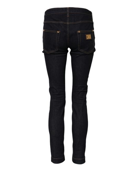Dolce & Gabbana Black Cotton Pretty Lowwaist Skinny Denim Jeans Polyetyren Elastane Clothing