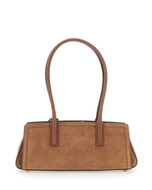 MICHAEL Michael Kors White Shoulder Bag Laila Suede Cowhide Leather