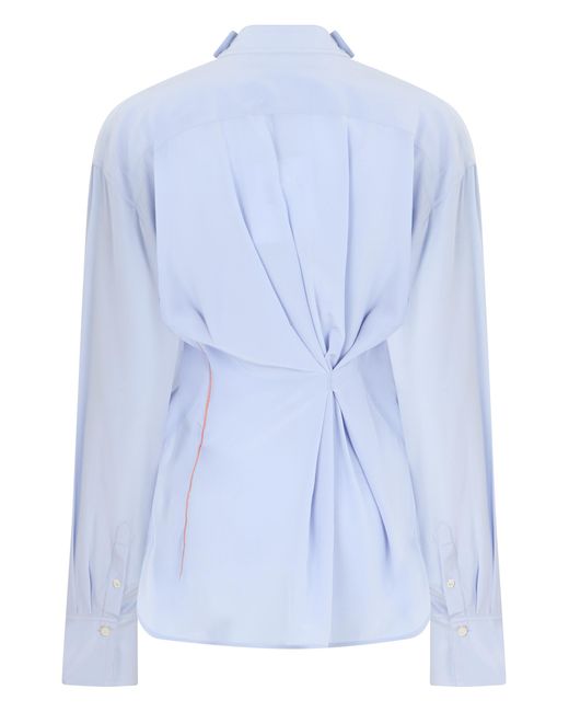 Victoria Beckham Blue Silk Blouse Blouses
