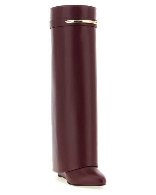 Givenchy Purple Calfskin Over The Knee Shoe