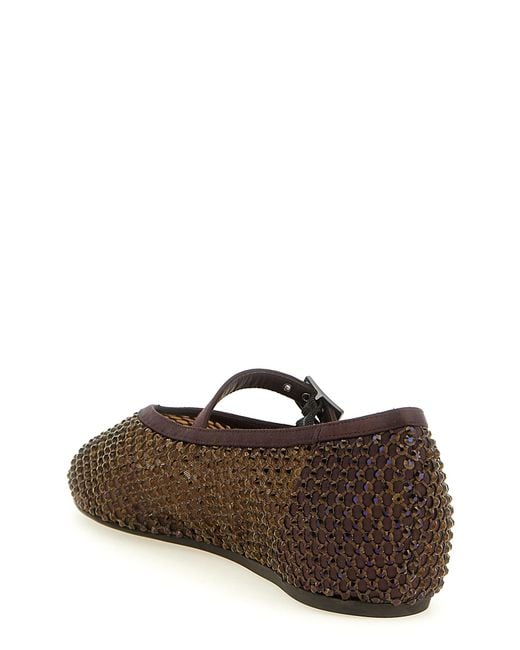 Le Silla Brown Polyamide Ballet Flats