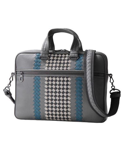Bottega Veneta Black Briefcase Intrecciato Leather Business Bag for men